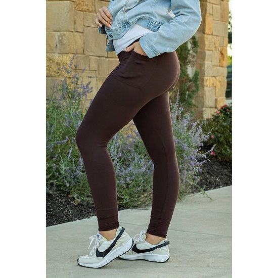 Brown Luxe Leggings - Rhinestone Gal