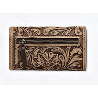 Brown Tooled Leather Western Wallet