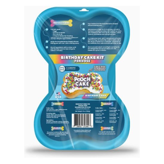Pooch Cake Birthday Cake Kit – All-Natural Dog Treat with Sprinkles & Frosting