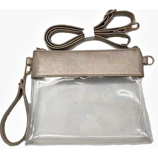 Clear Game Day Crossbody Wristlet - Rhinestone Gal