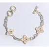 3 Clover Pave Mop Link Bracelet