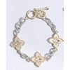3 Clover Pave Mop Link Bracelet