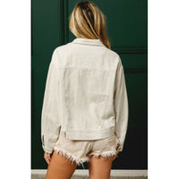 Off White Sequin Nutcracker Corduroy Jacket