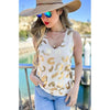 Cream & Gold Metallic Leopard Knit Tank