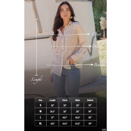 Desert Dream Crochet Lace Button-Down Top