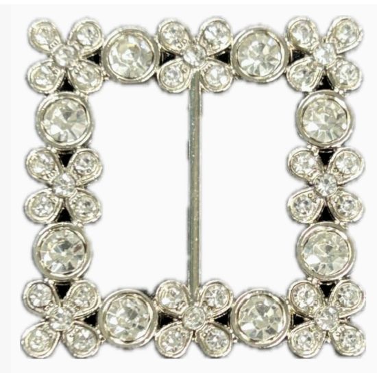 Crystal Floral Square T-Shirt Tie Ring
