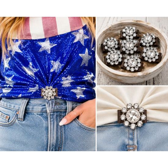 Leather Rhinestone Tee Cincher