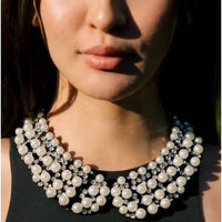 Pearl & Crystal Statement Collar Necklace