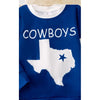 Kids Cowboys Texas Long Sleeve Top – Blue and White Star Sleeve Shirt