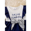 Dallas Cowboys Baby Onesie with Silver Sequin Bow