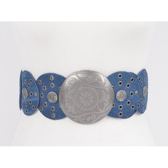 Dark Denim Concho Belt