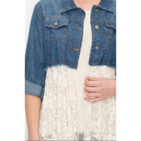 Denim Jacket with Ivory Lace