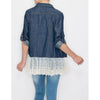 Denim Jacket with Lace Trim