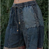 Patchwork Tiered Boho Denim Pants
