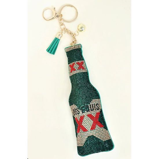 Dos Equis Bottle Rhinestone Keychain