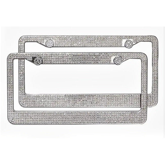 Double Rhinestone License Plate Frame Set - Rhinestone Gal