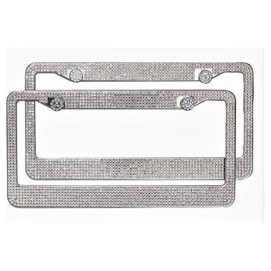 Double Bling Rhinestone License Plate Frames (Set of 2)