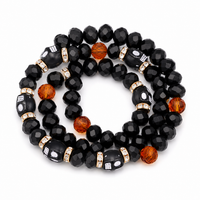 Halloween Sugar Skull Beaded Bracelet Set – 3 Stretchy Bracelets