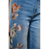 Floral Embroidered Wide Leg Denim Pants