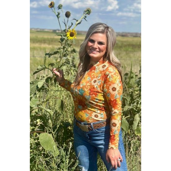 Blissfully Blessed Sunflower Mesh Top