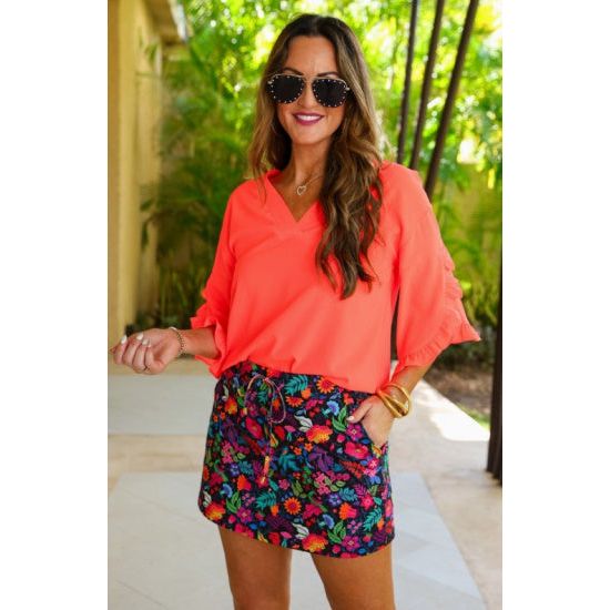Fiesta Floral Skort with Pockets