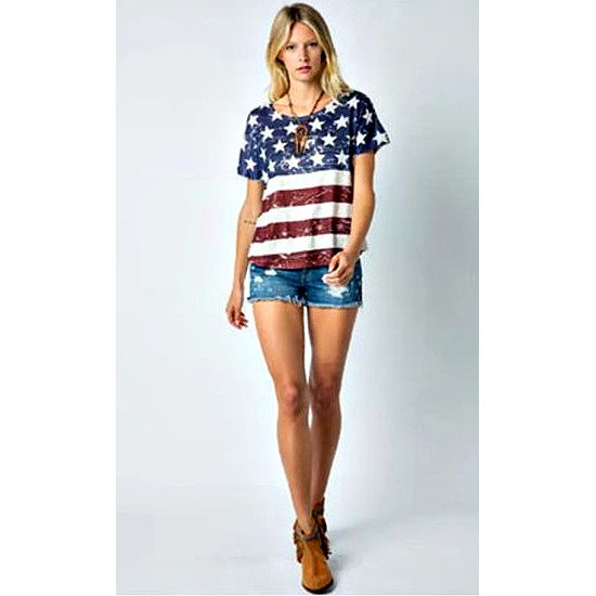 Vintage American Flag Oversized Tee