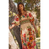 Giant Floral Border Maxi Dress with Smocked Top