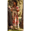 Giant Floral Border Maxi Dress with Smocked Top