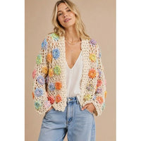 Flower Power 3D Crochet Cardigan