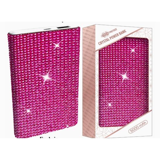 Rhinestone Crystal Power Bank – 10,000 mAh Dual USB Charger