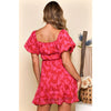 Red and Fuchsia Floral Dress
