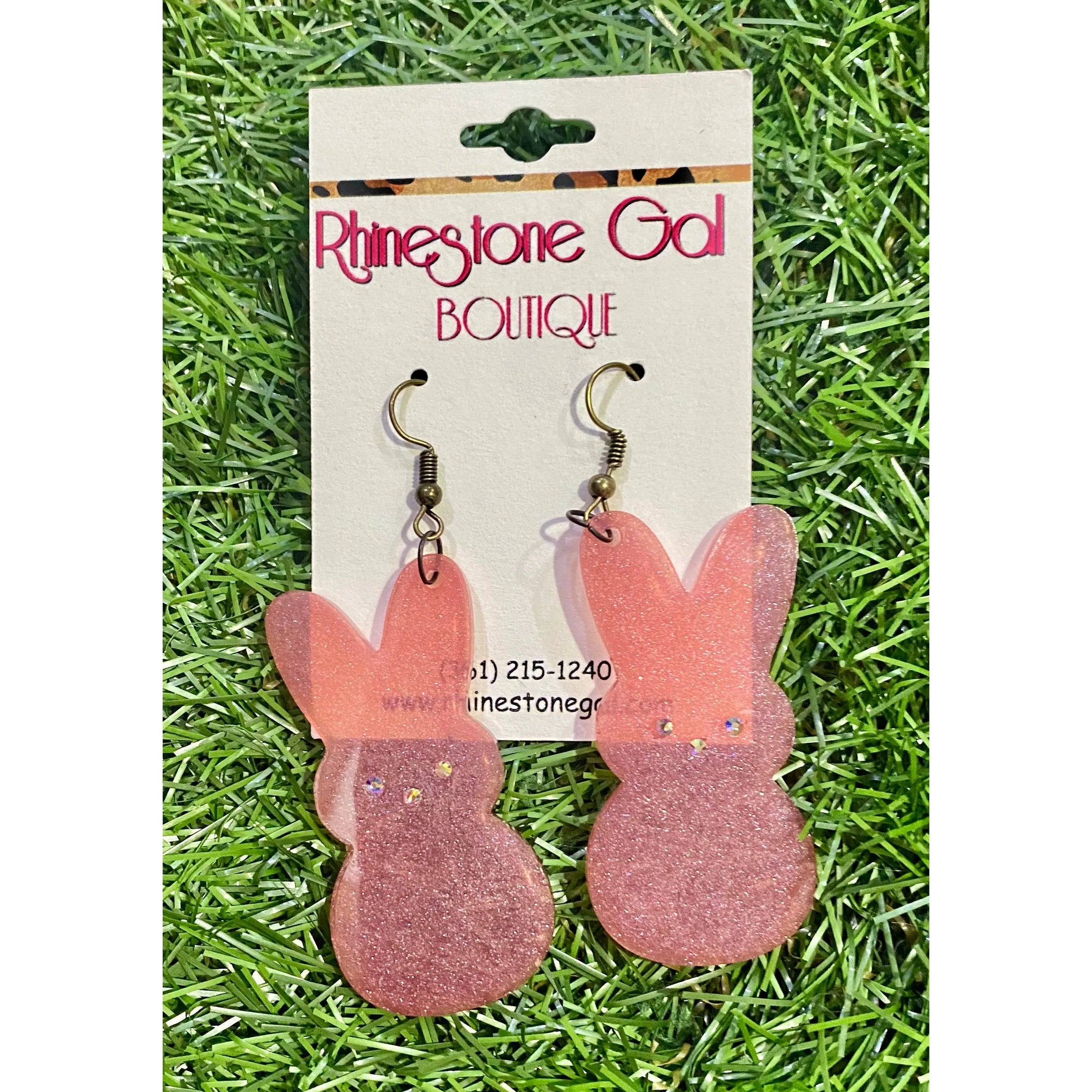 Glitter Bunny Bling Earrings