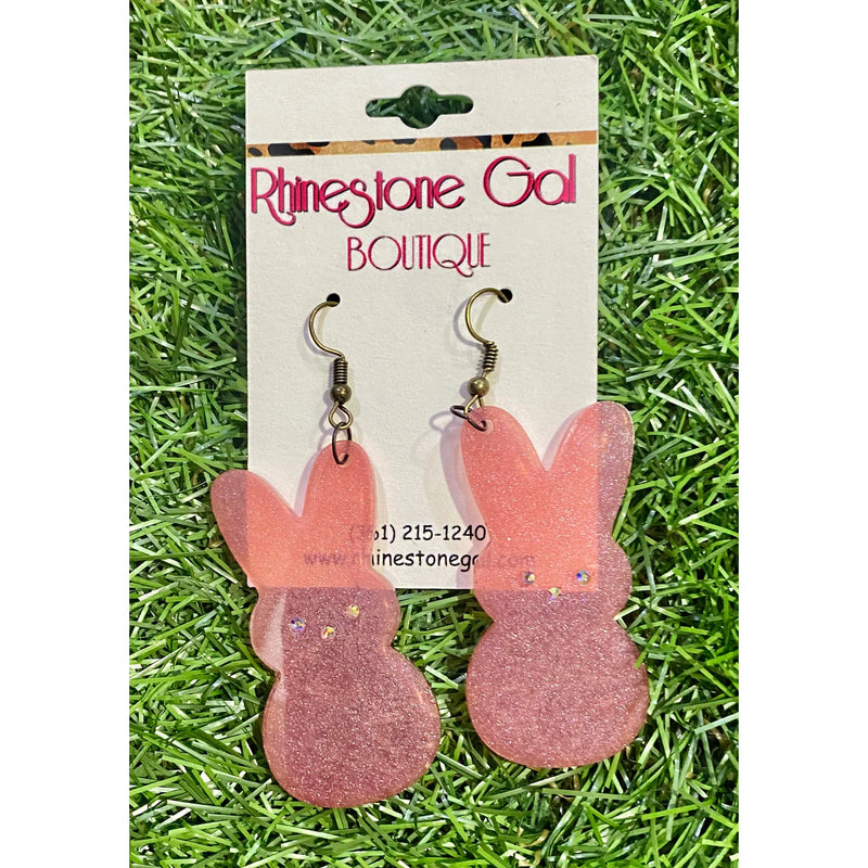 Glitter Bunny Bling Earrings