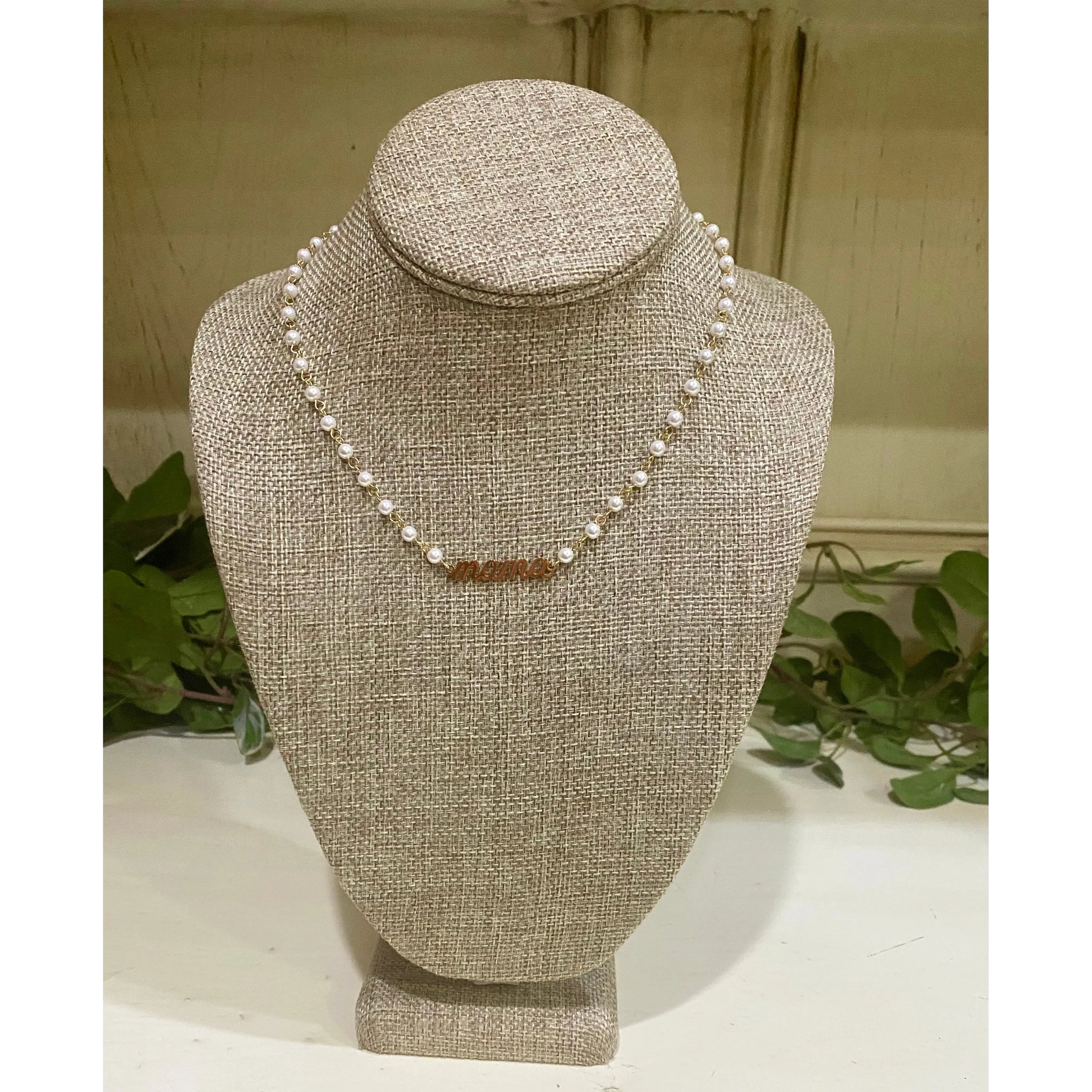 Mama Pearl Charm Necklace