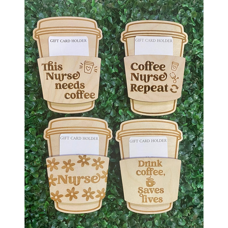 Nurse-Themed Wooden Gift Card Holders