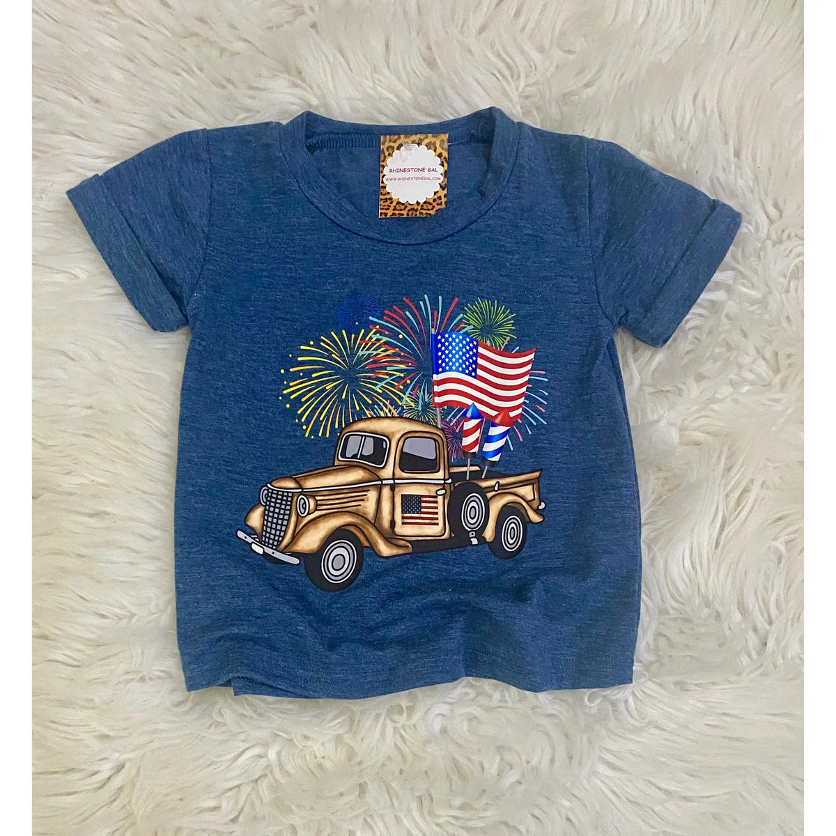 Kid’s Patriotic Truck Tee - Rhinestone Gal