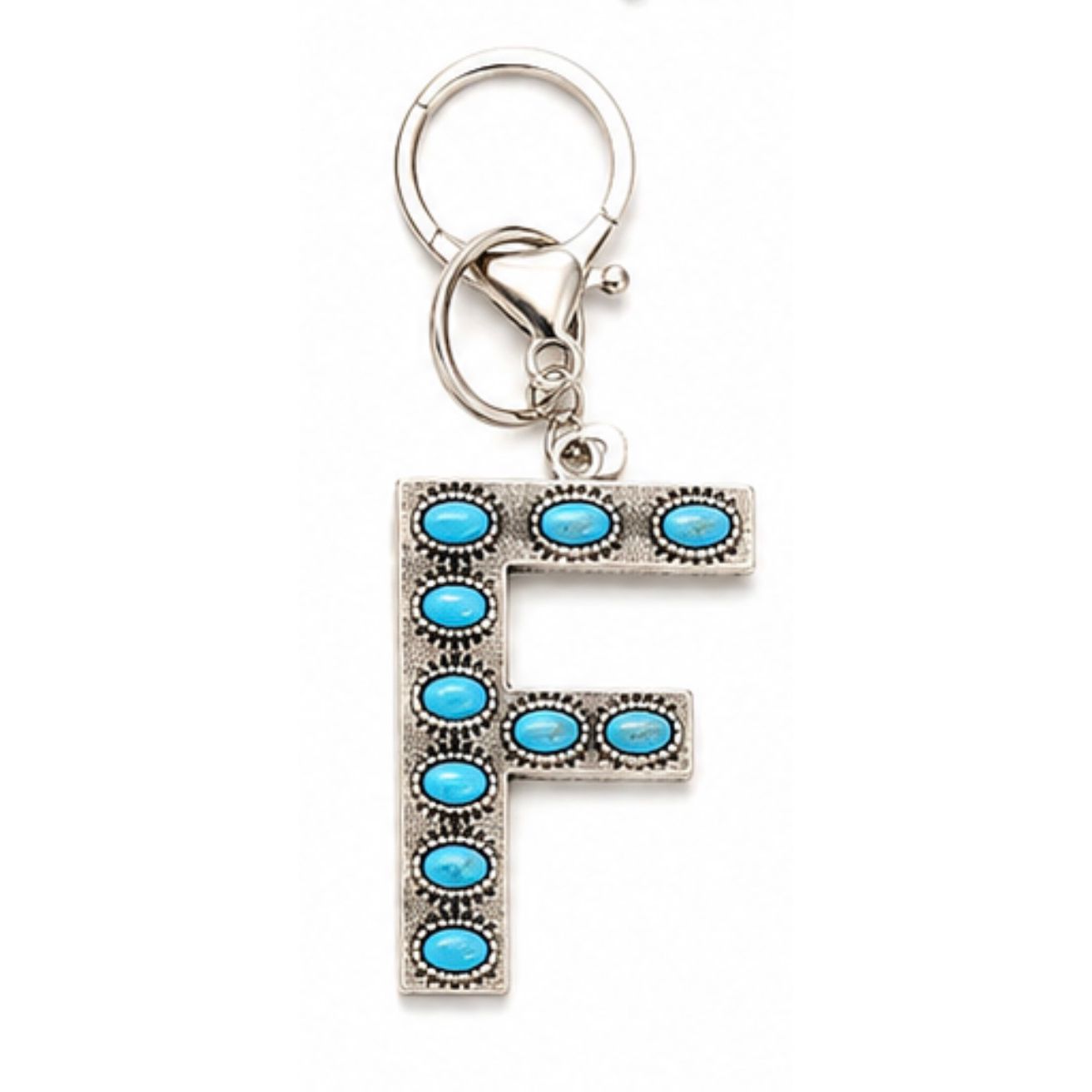 Turquoise Initial Keychain – Western Charm