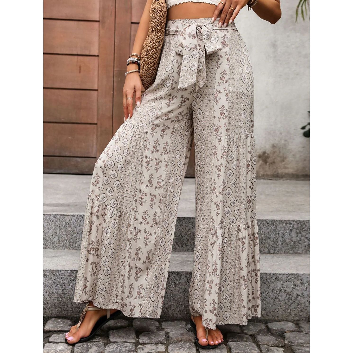 【INCHANT ME】Pigmented Bijou Wide Pants Setup Available] Jane Bijou High Waist Wide Slacks (2C