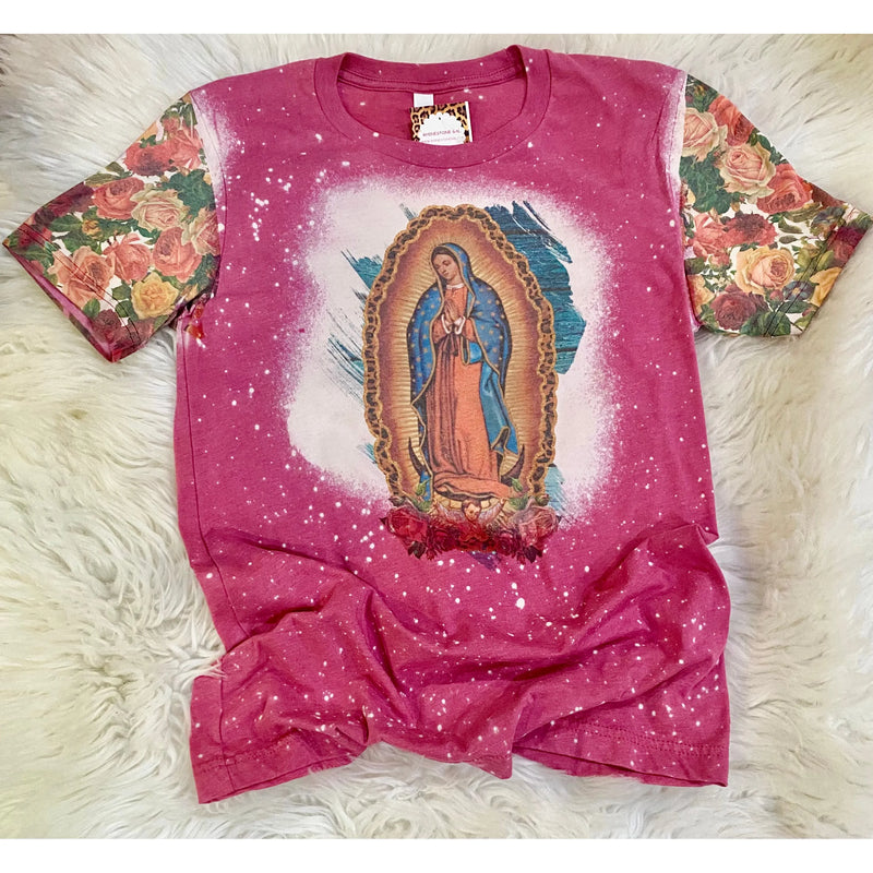 Bleached Our Lady of Guadalupe Tee with Matching Sleeves