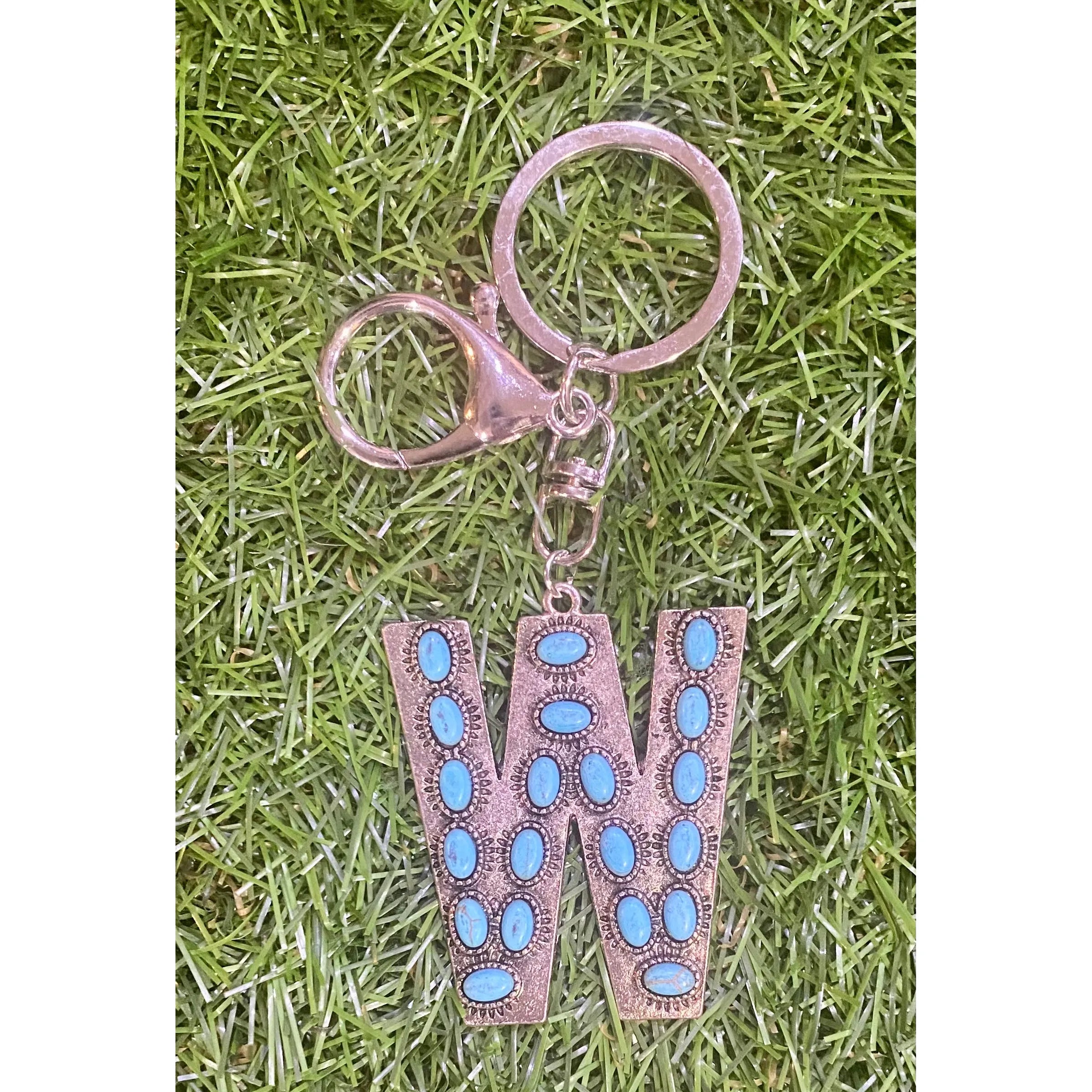 Turquoise Initial Keychain – Western Charm
