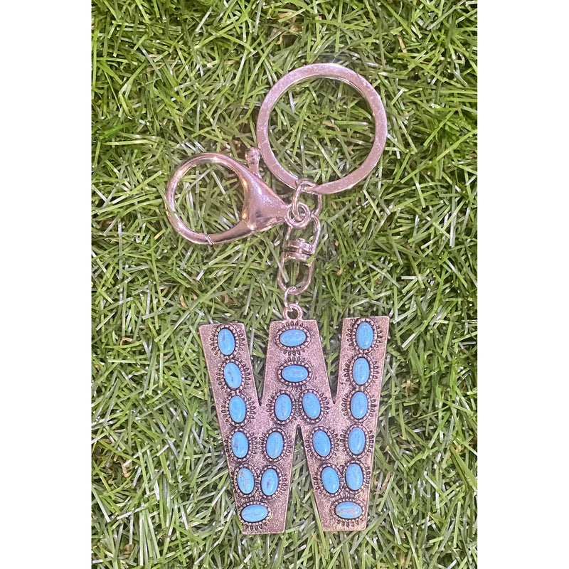 Turquoise Initial Keychain – Western Charm