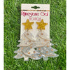 Frosty White Christmas Tree Earrings with Rhinestones & Gold Star – Holiday Statement Earrings