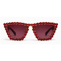 Rhinestone Glam Cat-Eye Statement Sunglasses