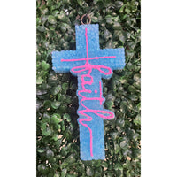 Faith Cross Car Freshener – Handcrafted Aroma Bead Freshie