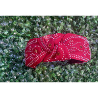 Red Rhinestone Bandana Top Knot Headband