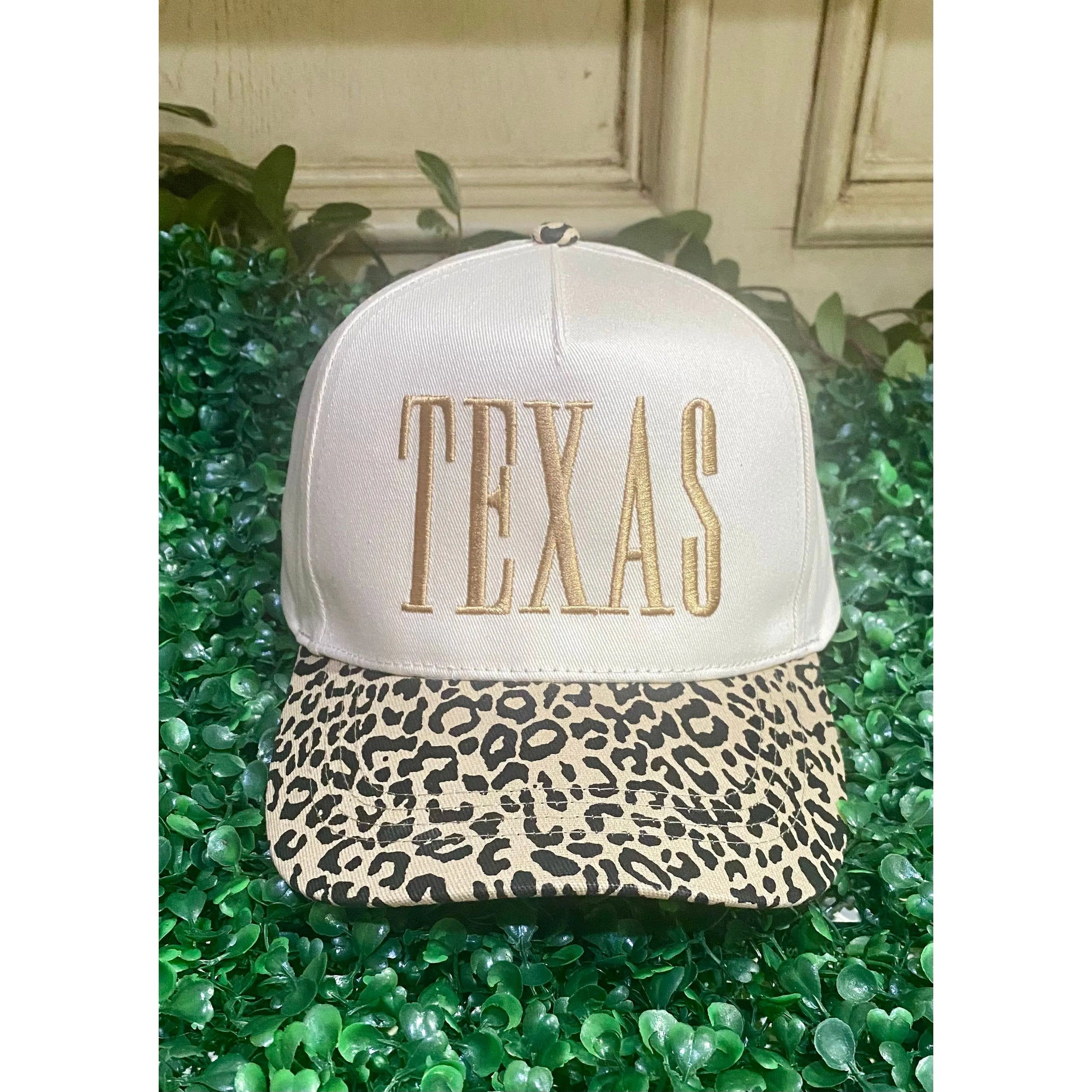 Texas Embroidery Leopard Two-Tone Cap