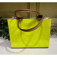 Artisanal Embroidered Look Leather Tote Bag – Medium