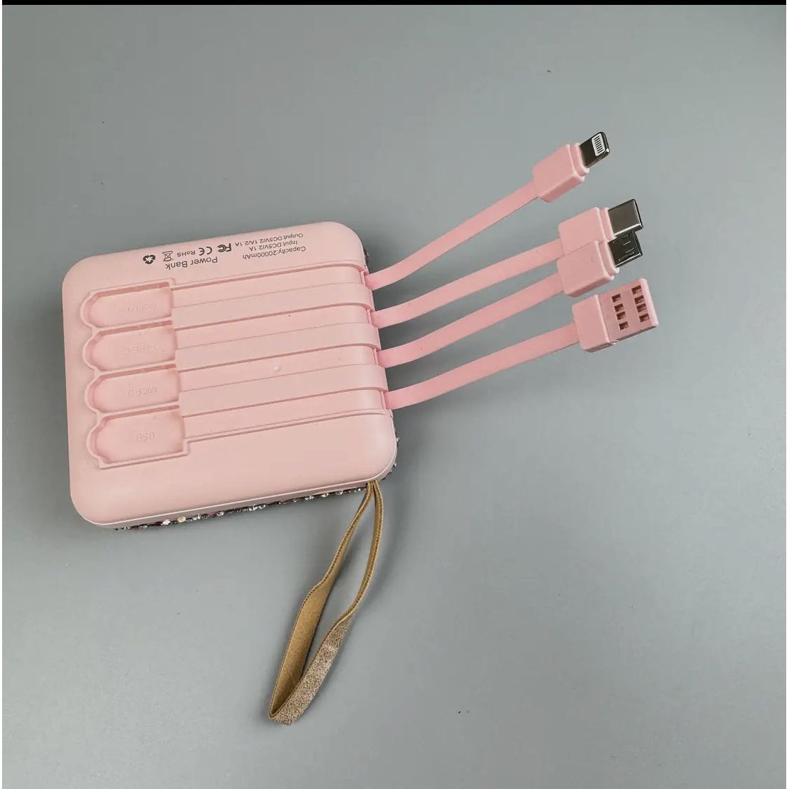 Pink Rhinestone Power Bank 20000mAh