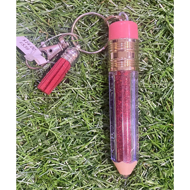 Floating Glitter Pencil Keychain