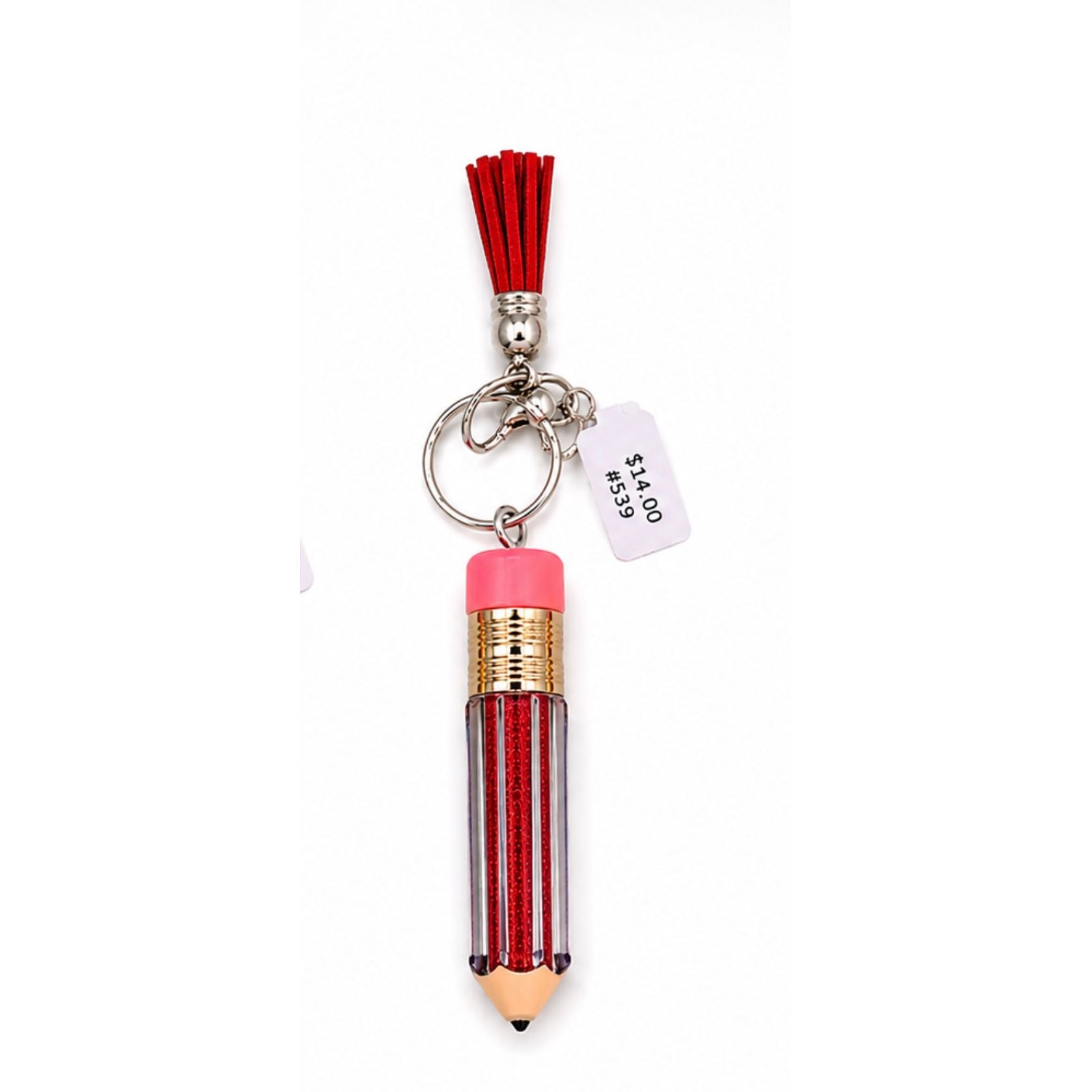 Floating Glitter Pencil Keychain